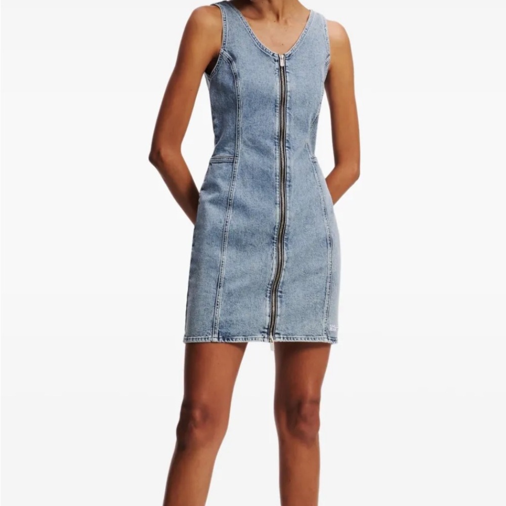 H&M Light Blue Denim Mini Dress